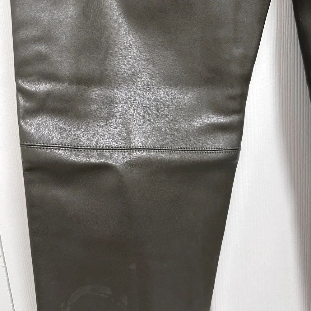 ZARA Black Faux Leather Leggings Hi-Rise Leggings Skinny Pants Size XS